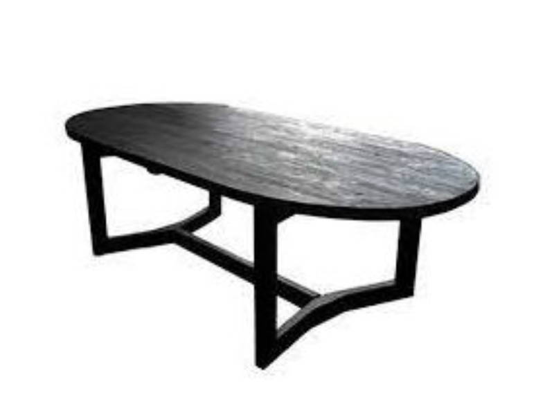 Van der Leeden Teak Tuintafel Ovaal 260x110 cm Black Van der Leeden - Van der leeden - Zwart