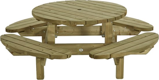 Talen Buitenmeubelen Picknicktafel rond dia. 210 cm - - Groen