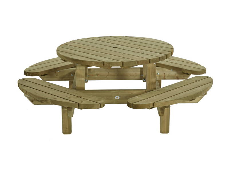 Talen Buitenmeubelen Picknicktafel rond dia. 210 cm Talen Buitenmeubelen - Talen buitenmeubelen - Groen