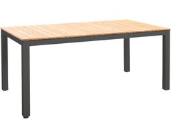 Arashi dining tafel 169x90cm aluminium dark grey teak Yoi - Yoi - Grijs