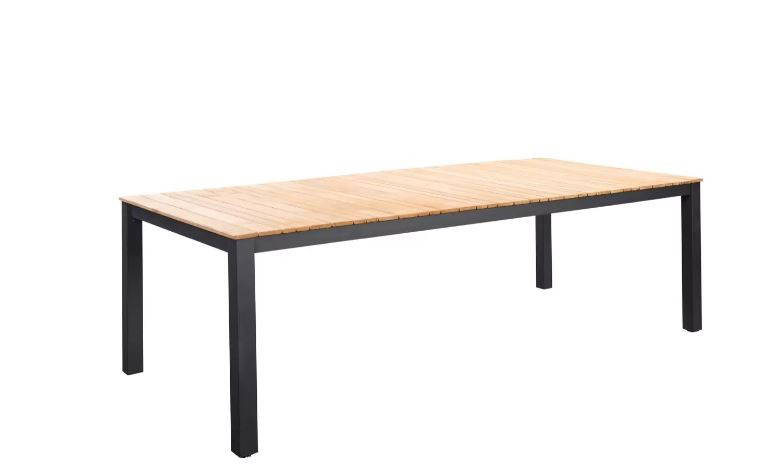 Arashi dining tafel 220x100cm aluminium dark grey teak Yoi - Yoi - Grijs