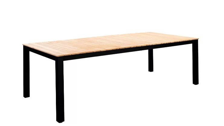 Arashi dining tafel 220x100cm aluminium black teak Yoi - Yoi - Zwart