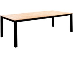 Arashi dining tafel 220x100cm aluminium black teak Yoi - Yoi - Zwart
