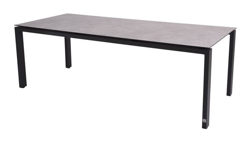 4SO Goa Tafelframe Antracite Met HPL Tafelblad Slate Antracite 220 x 95 cm 4SO - 4so - Grijs