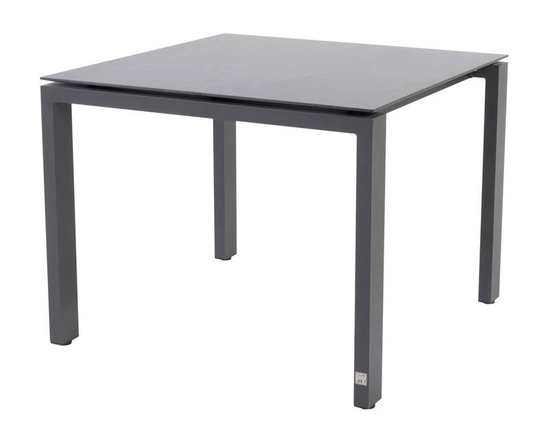 4SO Goa Tafelframe Antracite Met HPL Tafelblad Slate Antracite 95 x 95 cm 4SO - 4so - Grijs