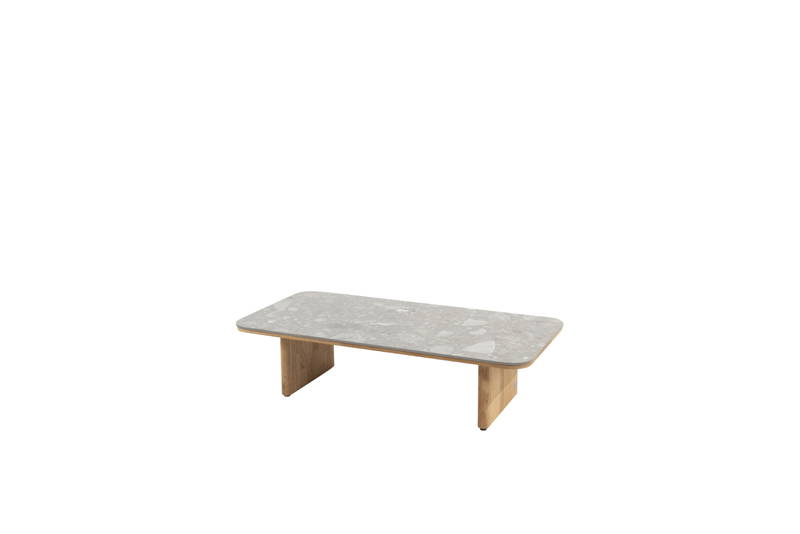 4SO Lucas salontafel teak 120 x 60 x 30 cm Met keramiek terrazzo tafelblad 4SO 4SO - 4so - Bruin