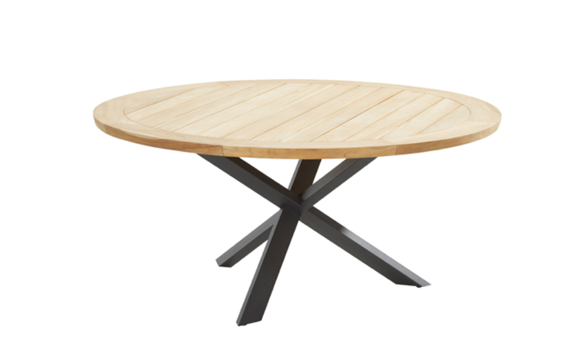 Taste Prado Diningtafel Teak Antracite Ø 160 cm blad met frame Taste - Taste - Grijs
