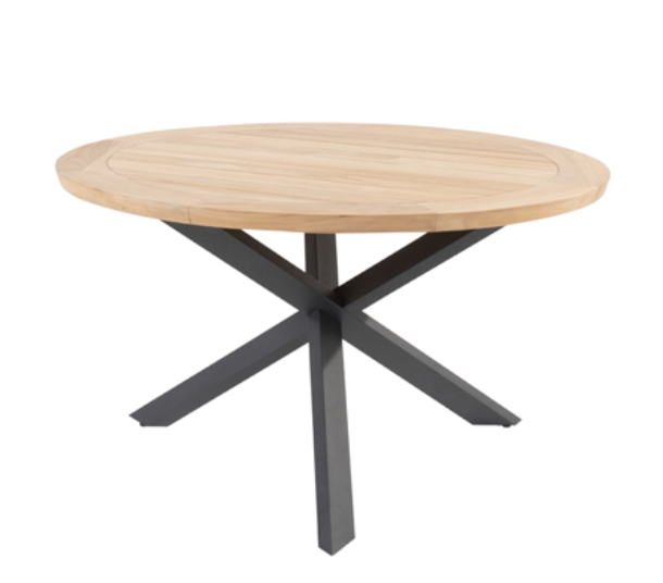 Taste Taste 4SO Prado Diningtafel Teak Antracite Ø 130 cm - Taste - Grijs