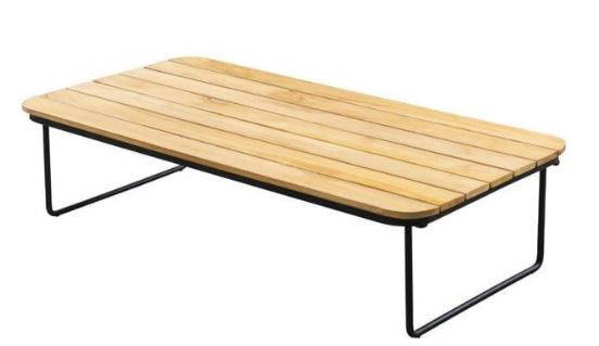 Taiyo coffee tafel 120x60x30cm aluminium black teak Yoi - Yoi - Zwart