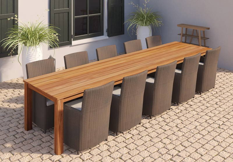 Tuindeco Tuintafel Rustiek teak 400 cm (met extra middenpoot) Tuindeco - Tuindeco