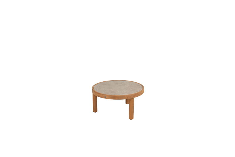 4SO Finn coffee tafel teak keramiek sabbia panna dia. 63 cm 4SO - 4so