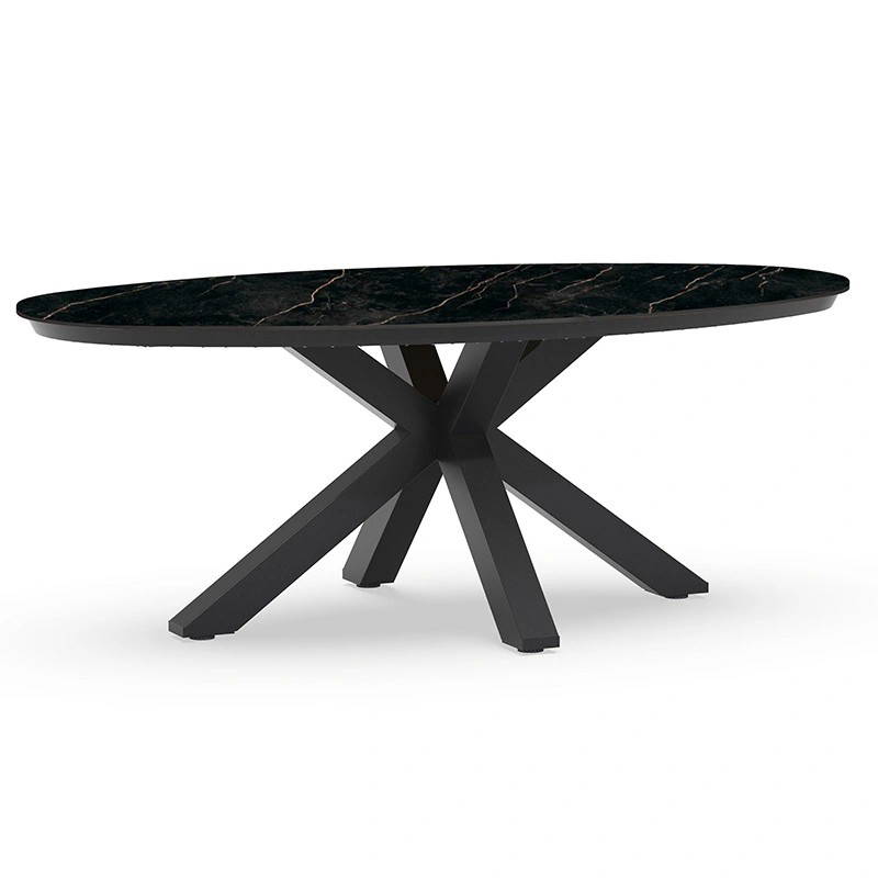 Tierra Outdoor Oblong Tuintafel Marble Charcoal 200x110 cm Tierra Outdoor - Tierra outdoor