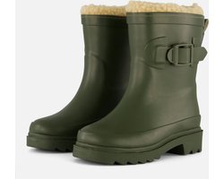 Xq Footwear - Kids Rubber Rain Boots Fur - Groen