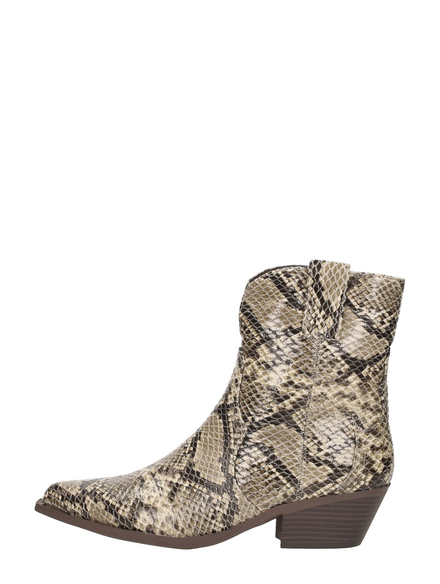 Sub55 Sub55 - Enkellaarsjes Hak - Beige