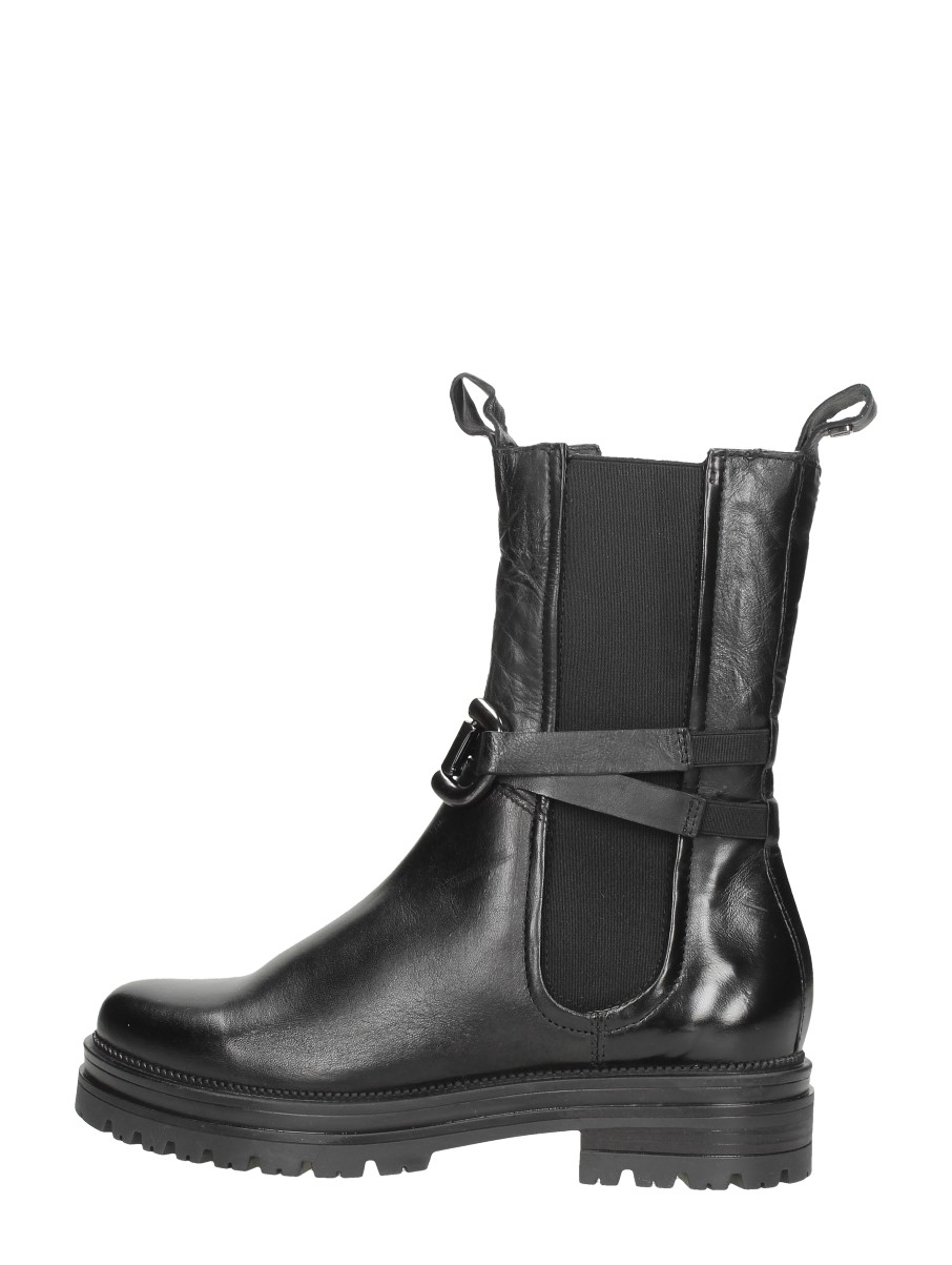 MJUS Mjus - Enkellaarsjes Plat - Zwart