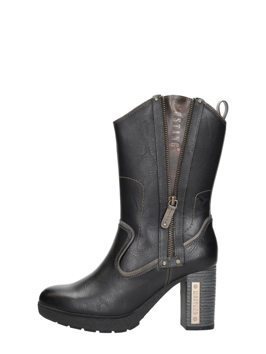 MUSTANG Mustang - Enkellaarsjes Hak - Zwart