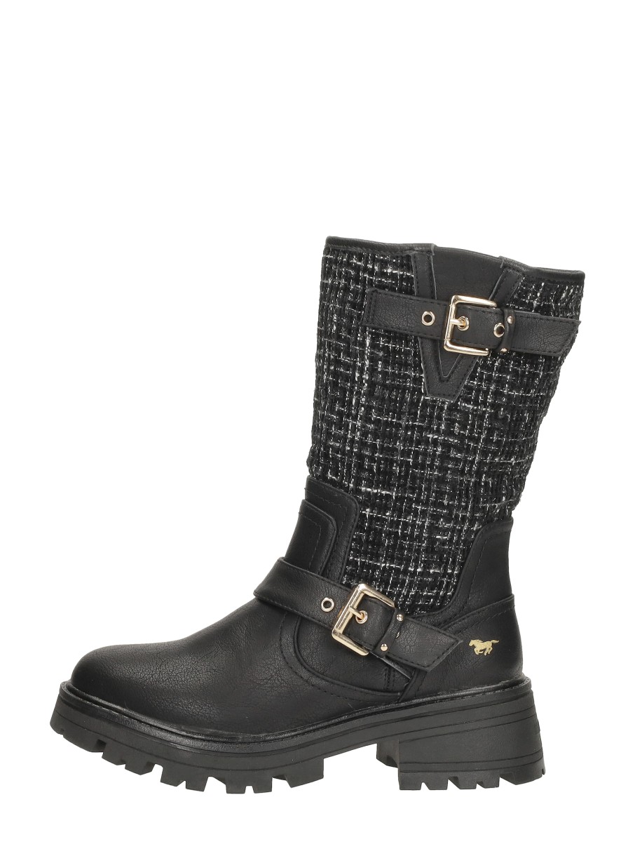 MUSTANG Mustang - Enkellaarsjes Plat - Zwart