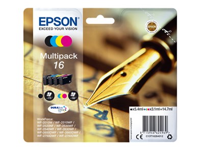 Epson Epson C13T16264012 Zwart, Cyaan, Wit inktcartridge