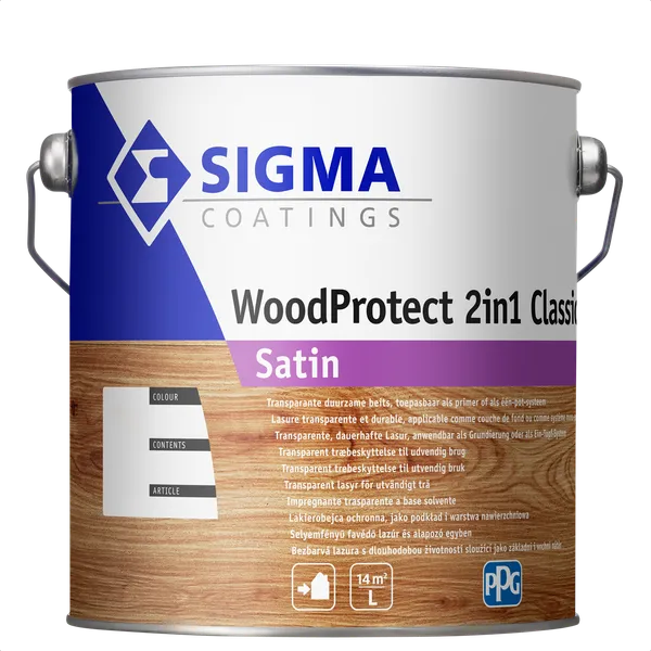 Sigma Sigma WoodProtect 2 in 1 Classic Satin - Mengkleur - 2,5 l