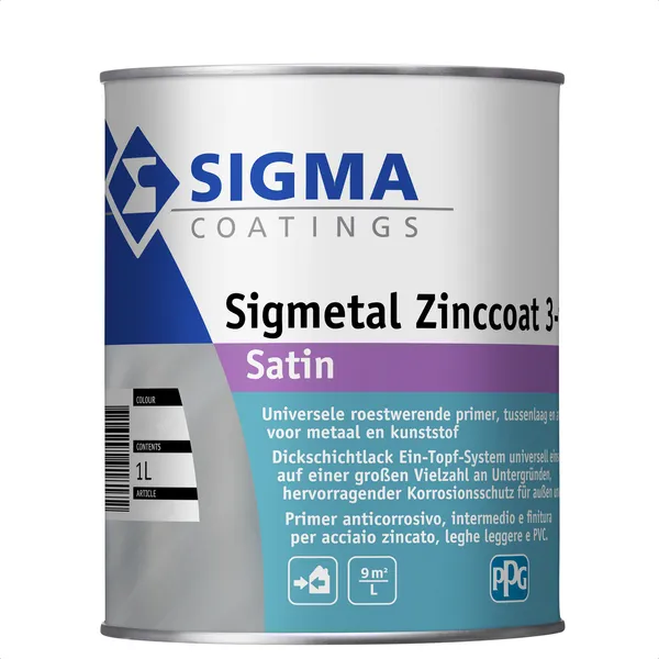 Sigma Sigma Sigmetal Zinccoat 3 In 1 Satin - Mengkleur - 1 l