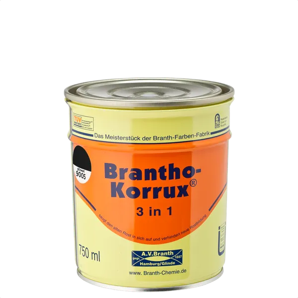 Brantho Korrux Brantho Korrux 3 in 1 - RAL 9005 Gitzwart - 750 ml
