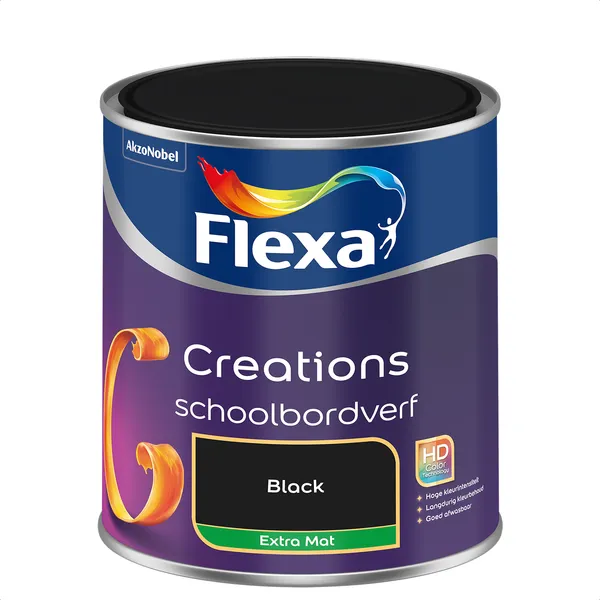 Flexa Flexa Creations Schoolbordverf Extra Mat - Zwart - 1 l