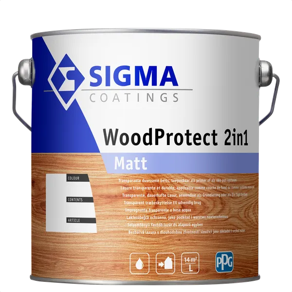 Sigma Sigma WoodProtect 2 in 1 Matt - Mengkleur - 2,5 l