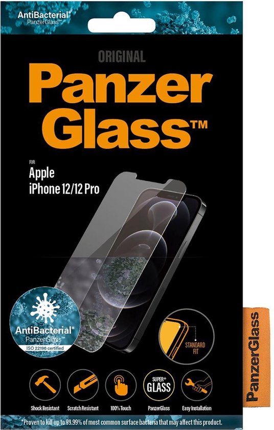 PanzerGlass Anti-bacteriële screenprotector voor Apple iPhone 12/12 Pro