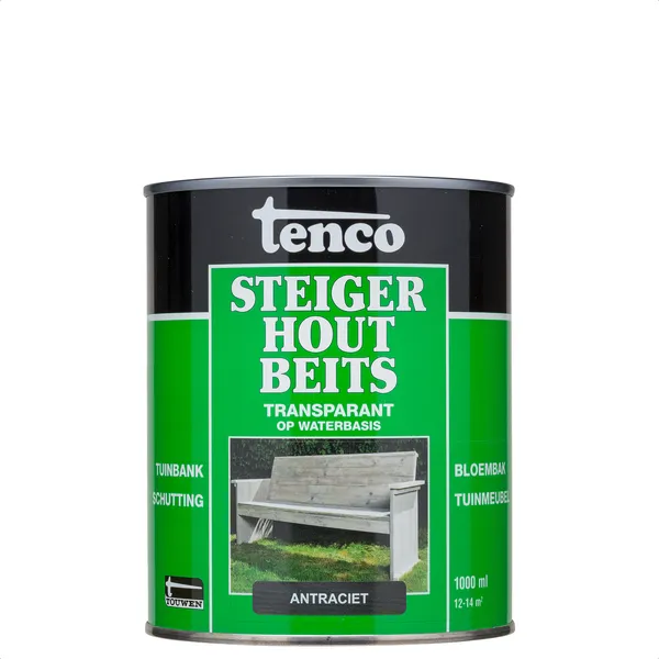Tenco Tenco Steigerhoutbeits - Antraciet Wash - 1 l - Zwart