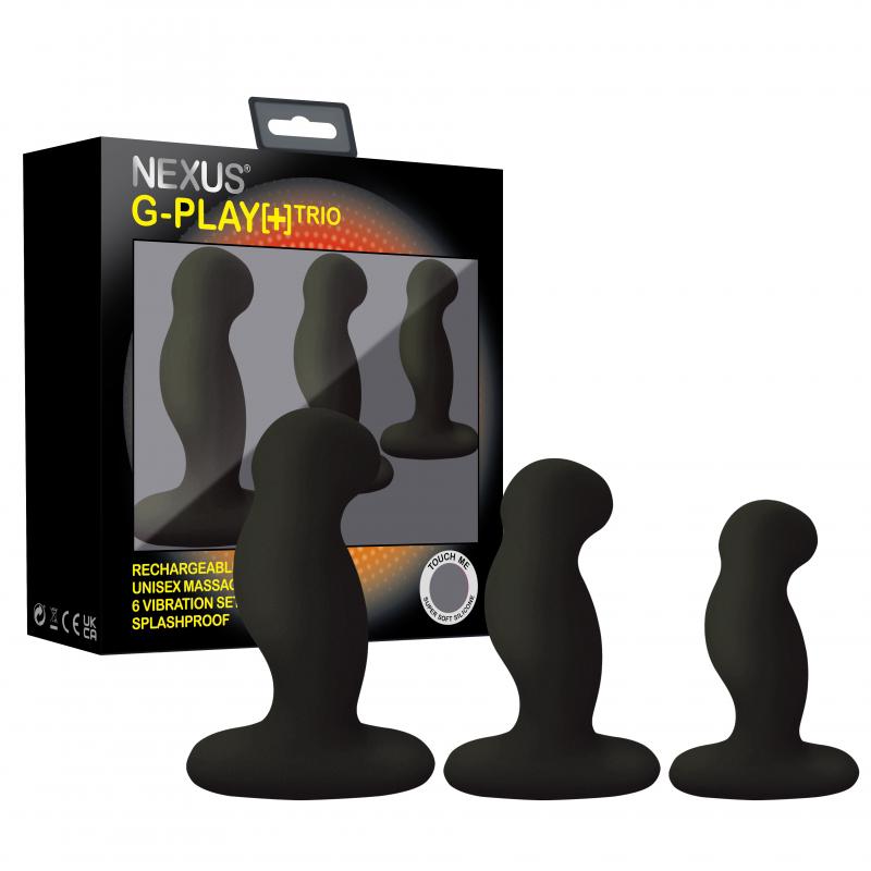 Nexus Nexus - G-Play Trio Plus Unisex Vibrator Pack - S/M/L - Zwart