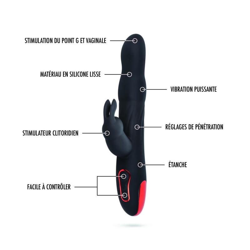 Lieberté - Marie Stotende Rabbit Vibrator - Zwart