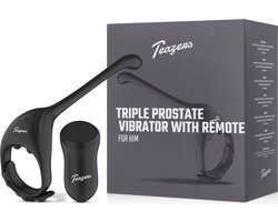 Teazers Driedubbele Prostaat Vibrator met Afstandsbediening - Zwart