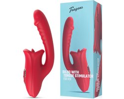 Teazers Dildo met Clitoris Stimulator - Rood