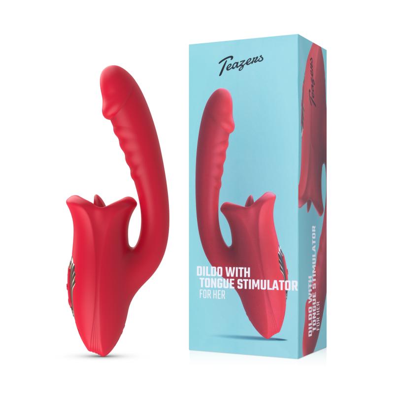 Teazers Teazers Dildo met Clitoris Stimulator - Rood
