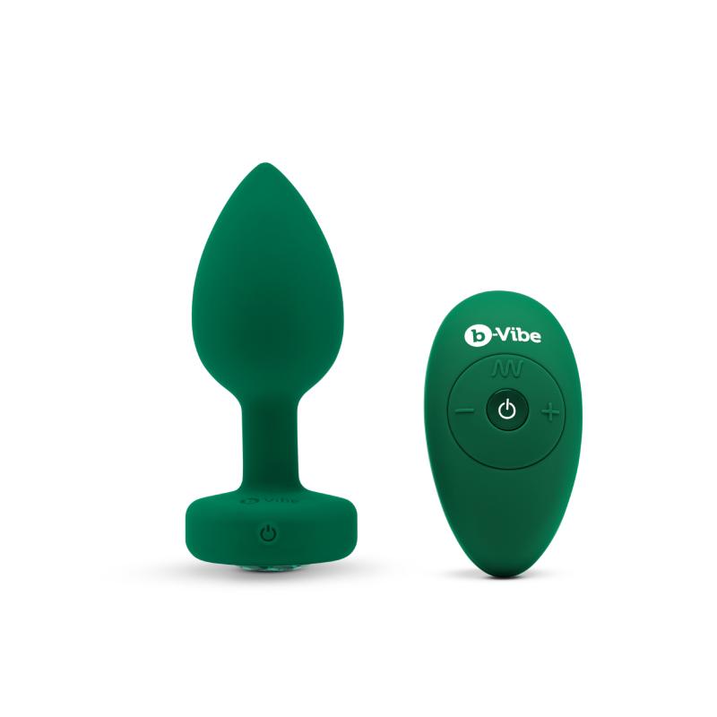 B-Vibe B-Vibe - Vibrating Jewel Plug M/L Emerald - Groen
