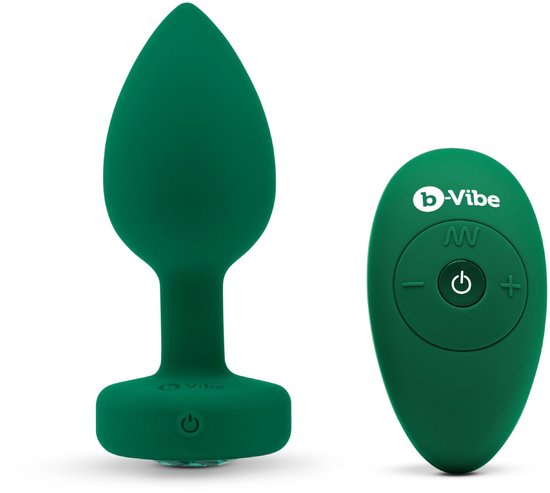 B-Vibe - Vibrating Jewel Plug M/L Emerald - Groen