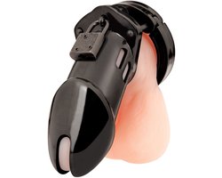 Blueline - Acrylic See-Thru Chastity Cage Black - Zwart