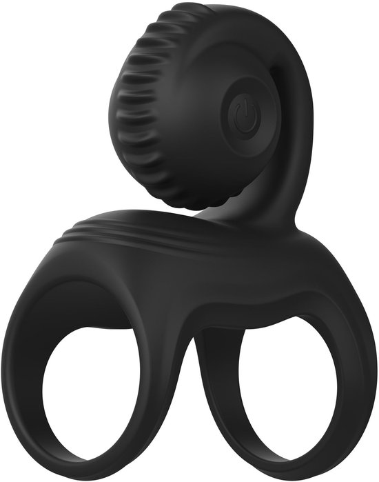 EasyToys Online Only - Snail Double - Vibrerende Penisring - Zwart