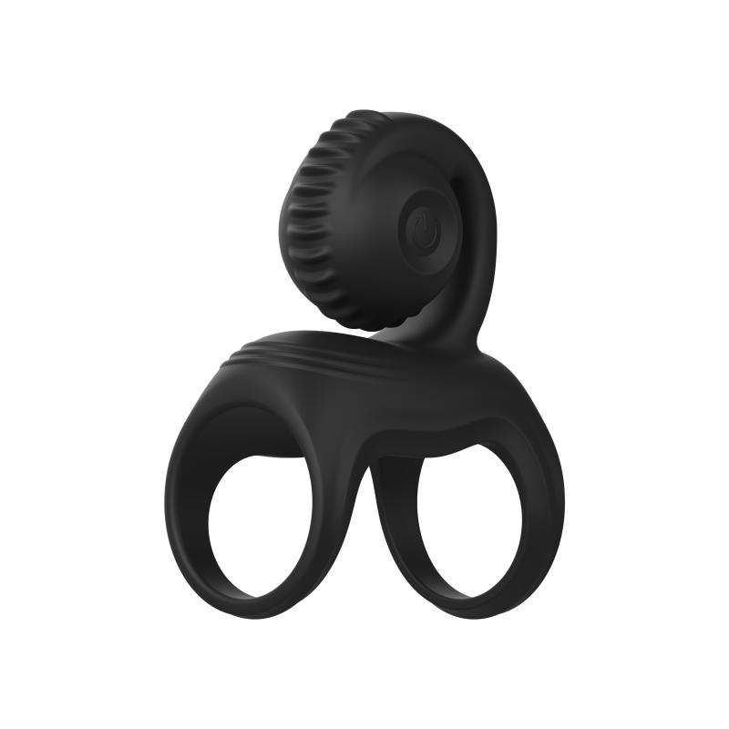 EasyToys Online Only - Snail Double - Vibrerende Penisring - Zwart