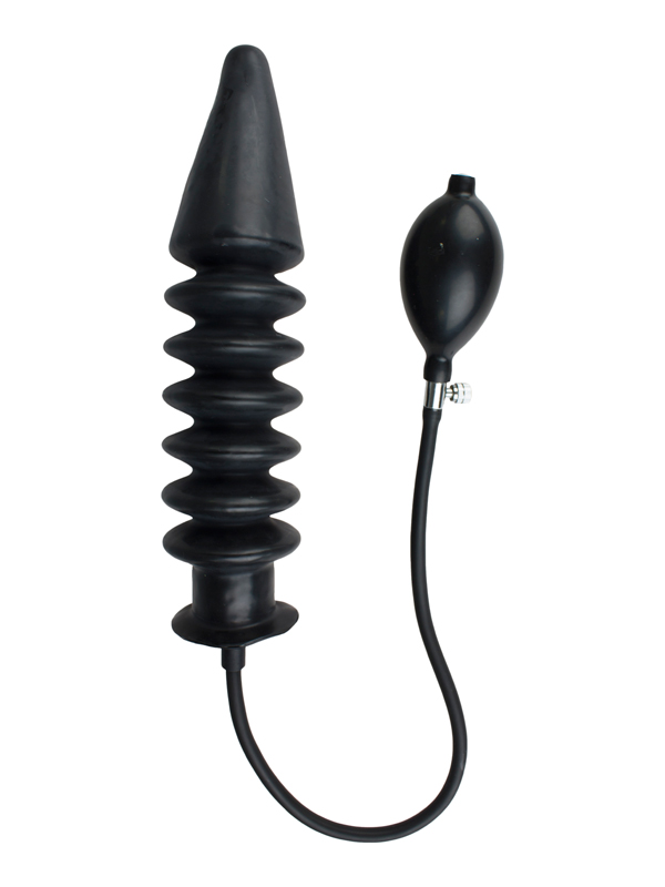 Master Series Accordion Opblaasbare XL Buttplug - Zwart