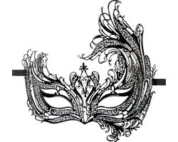 EasyToys open Venetiaans masker - Zwart