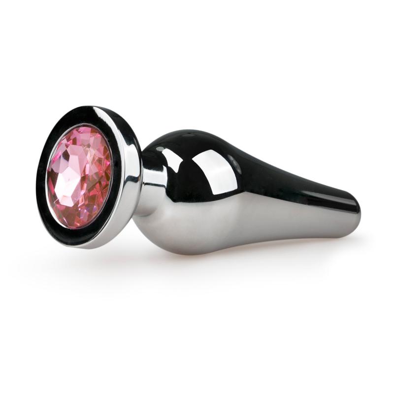 Anal Collection Buttplug met diamant - Zilver/ - Roze