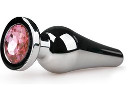Anal Collection Buttplug met diamant - Zilver/ - Roze