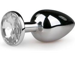 Anal Collection Zilveren buttplug met diamant - Silver