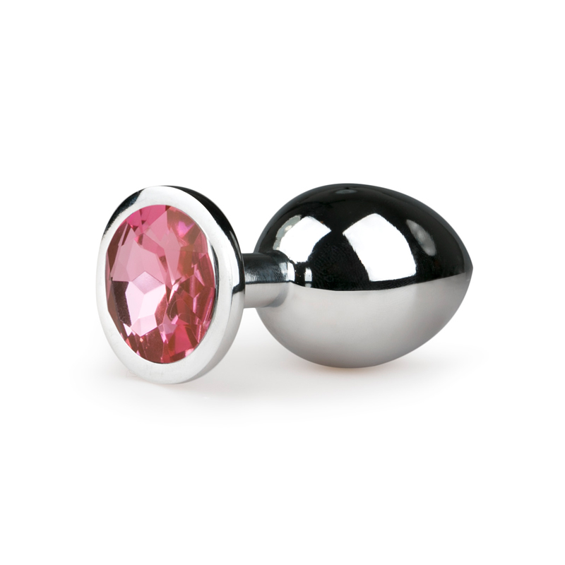 Anal Collection Metalen buttplug met roze kristal - zilverkleurig - Silver