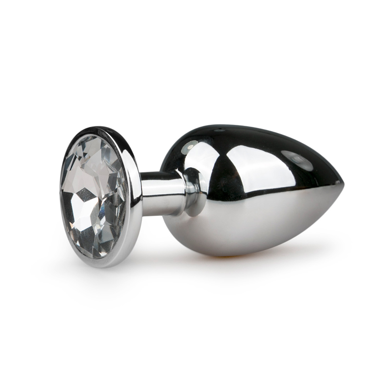 Anal Collection Zilveren metalen buttplug met kristal - Silver