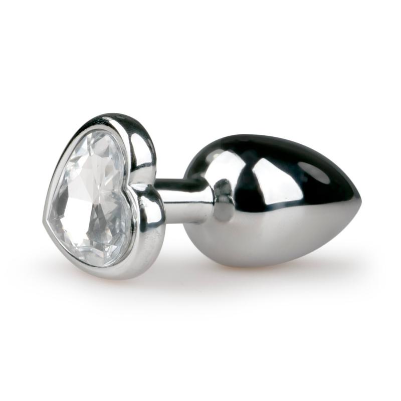 Anal Collection Zilveren buttplug met kristallen hart - Silver