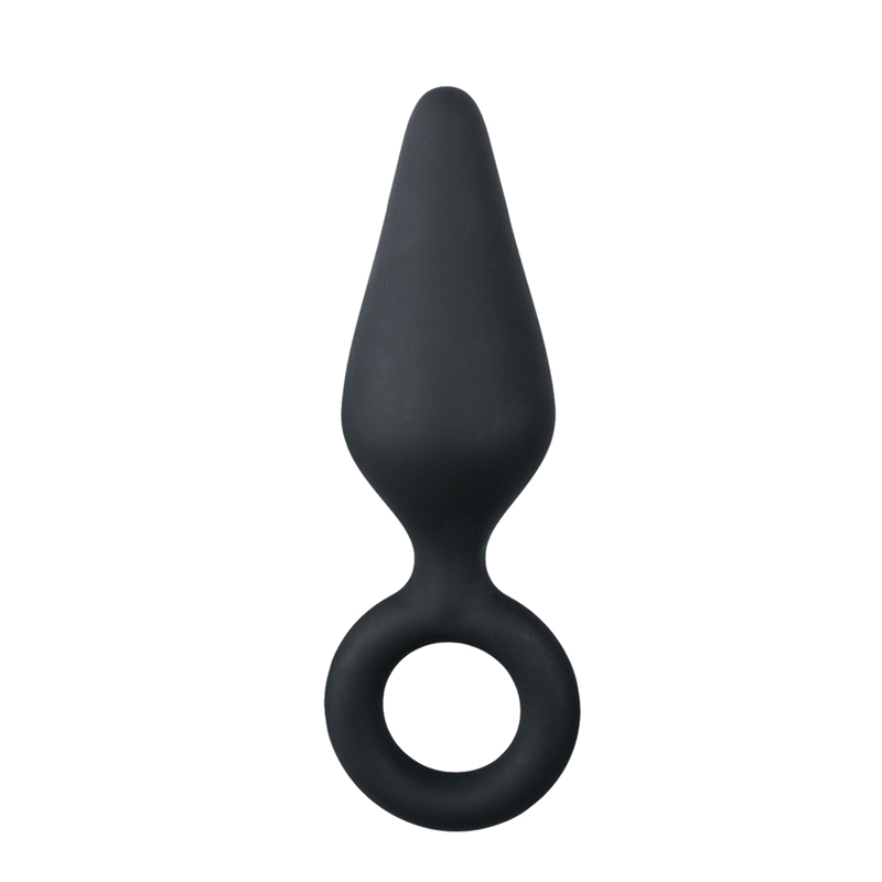 Anal Collection e medium buttplug met trekring - Zwart