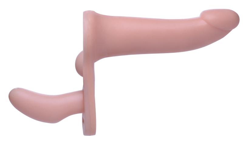 Strap U Plena II Dubbele Voorbind Dildo + Harnas - Beige