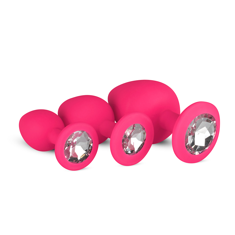Anal Collection Siliconen Buttplug Met Diamant - Roze